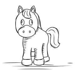 Cartoon of a cute horse sketch