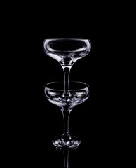 Cocktail glasses on a black background