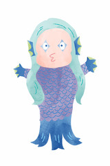 正面を向くアマビエ
