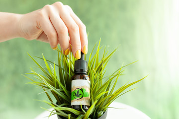 Cannabis Oil, medical marijuana concept, CBD oil