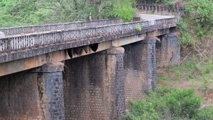 kerala an olden river crossing bridge long view