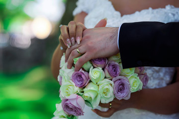 Wedding Ring and hands bride