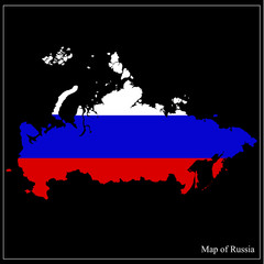 Bright Map of Russia. Illustration with map.