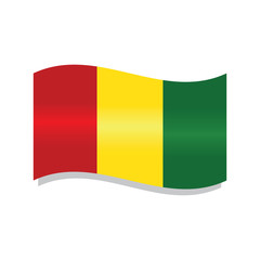 Waving flag of Guinea