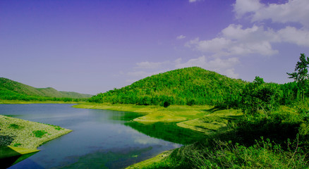 Fototapeta na wymiar Khairabera lake in Purulia, India