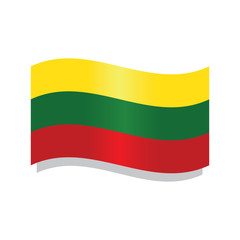 Waving flag of Lithuania