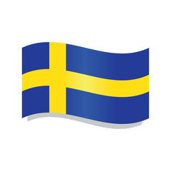 Waving flag of Sweden