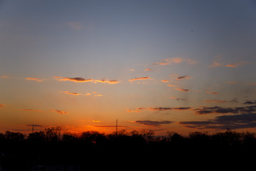 Naklejka premium sunset in the city