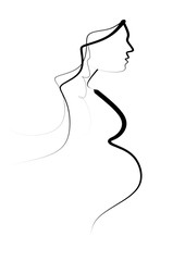 silhouette of a pregnant woman