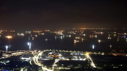 Fototapeta na wymiar coastline of singapore in the night
