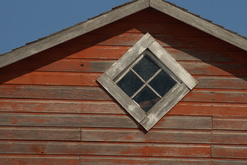 window on a old barn