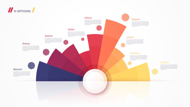 Vector circle chart design, modern template for creating infographics, presentations, reports, visualizations