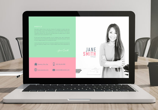 Pink and Mint Digital Resume Layout