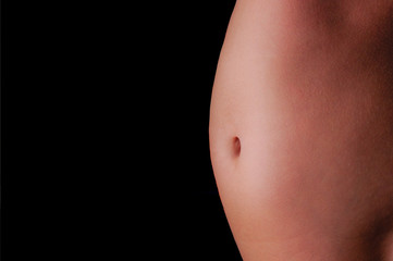 close up of woman's belly