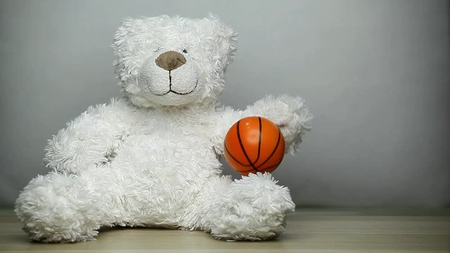 footage of toy bear basketball 