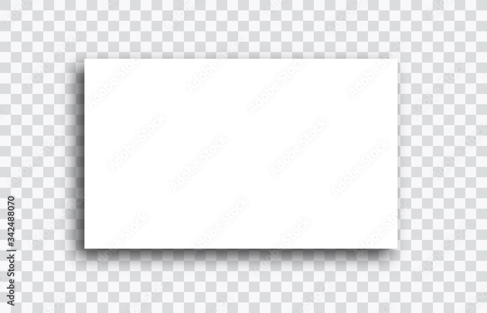 Poster realistic blank paper sheet with shadow in isolated on transparent checkered background. notebook or