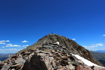Mount Evans is the highest peak in the Rocky Mountains of North America.