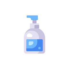 Hand sanitizer bottle illustration. Liquid soap dispenser flat icon.