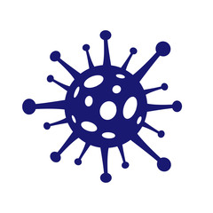 Fototapeta premium Coronavirus bacteria cell icon. 2019-nCoV. Covid-19. Dangerous chinese virus. Wuhan pathogen. No infection and stop coronavirus concepts. Isolated on white. Vector Illustration.
