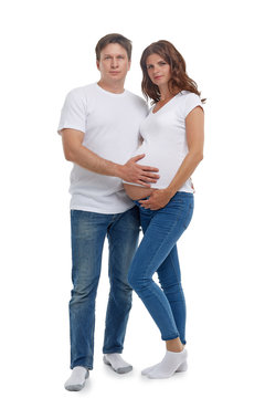 Pregnant woman with husband