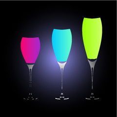 cocktail glasses graphic design vector art