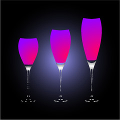 cocktail glasses graphic design vector art