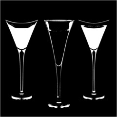 cocktail glasses graphic design vector art