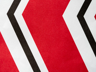 red white and black v shaped pattern
