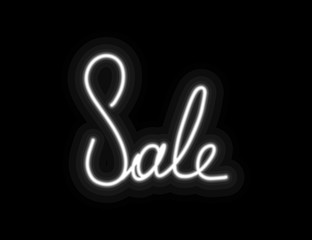 gray sale  neon text signboard vector logo for design or illustration color
