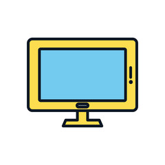 computer monitor icon, color line style