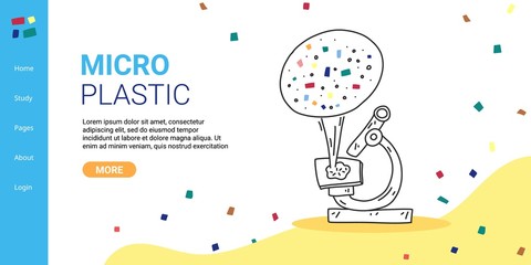 Banner inscription micro plastic, landing page.