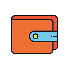 Obraz premium wallet icon, color line style