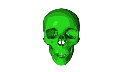 green skull sketch illustration