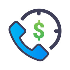 Business call, business conversation phone icon with chat bubble and dollar sign. money talk. Stock Vector illustration isolated on white background. EPS 10