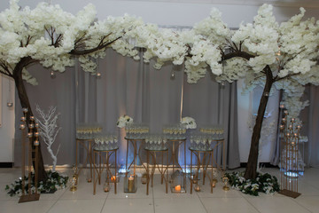 wedding glass with flowers in nice design