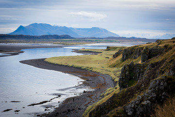 mountain landscape with lake