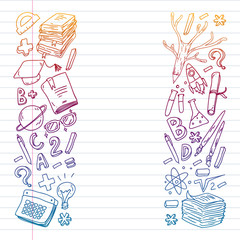 Back to school concept. Education, learning, open book, knowledge. Modern education template design.