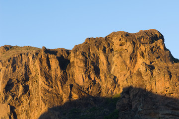Cliff in the Roque Nublo Natural Monument. The Nublo Rural Park. Tejeda. Gran Canaria. Canary Islands. Spain.