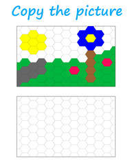 Copy the picture children game flower