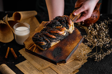 Babka cake with poppy seeds