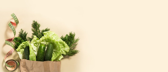 concept of losing weight, scales, centimeter, diet, calories