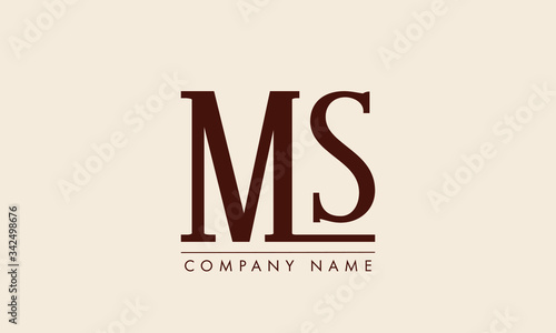 Ms M S Letter Logo Design With A Creative Cut Wall Mural Wallpaper Murals Pixel