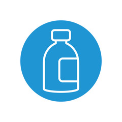 medicine bottle icon, line block style