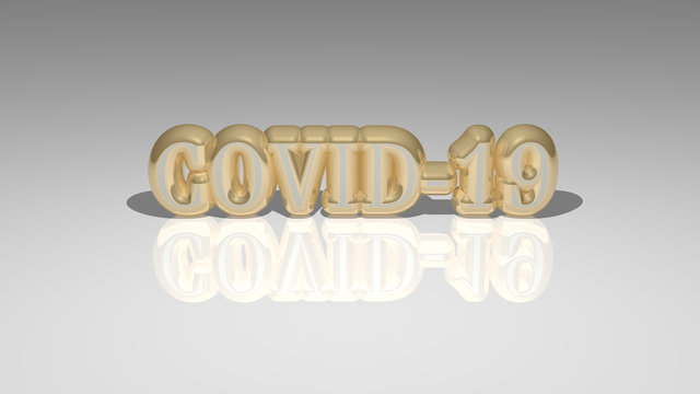 Colorful COVID 19 written with 3D illustration from a front perspective, ideal image for conceptual and visual display