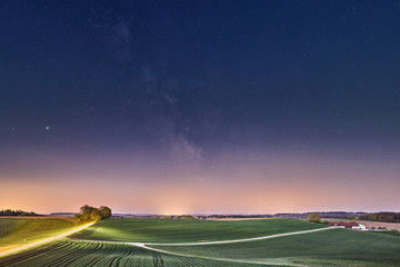 Nachthimmel, Milchstraße, Sterne, Landschaft, 5 Uhr Morgens in Reischach, Hoheneck,...