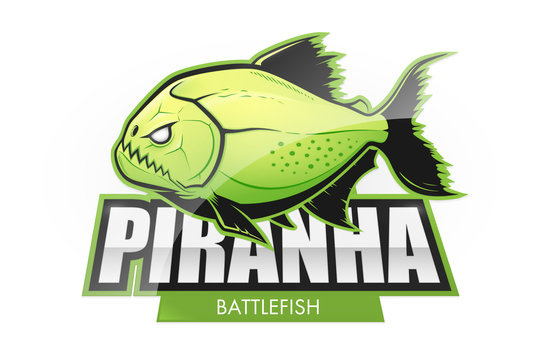 Acid green piranha logo