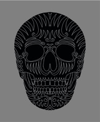 tattoo tribal skull flower graphic design vector art