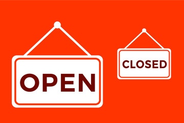 Open closed door sign , vector illustration, EPS10 