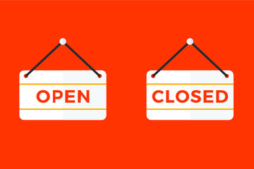 Open closed door sign , vector illustration, EPS10 