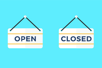 Open closed door sign , vector illustration, EPS10 